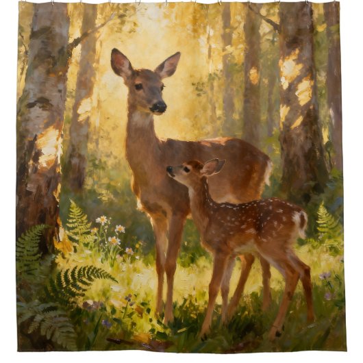 Doe and Fawn シャワーカーテン (正面)