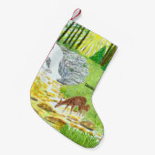 Doe and Fawn スモールクリスマスストッキング (正面 (吊り時))