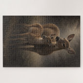 Doe and Fawn | Deer Wildlife Art | Puzzle ジグソーパズル (横)