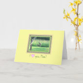 Doe & Fawn I (ハート)母の日 カード (黄色い花)