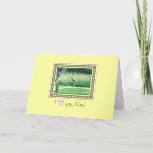 Doe & Fawn I (ハート)母の日 カード (正面)