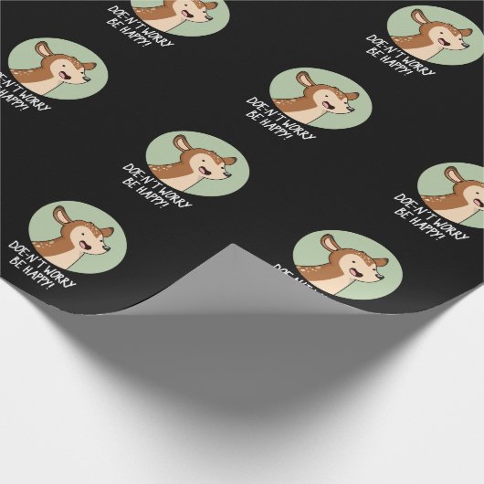 Doe-nt心配するハッピーディアプおもしろいン暗いBG ラッピングペーパー (角)