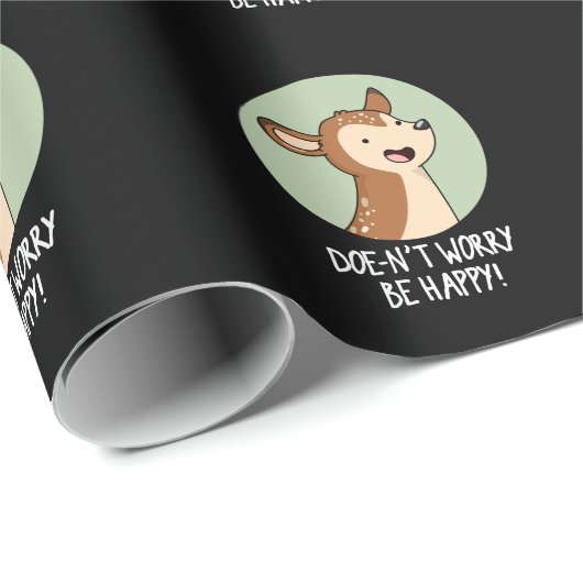 Doe-nt心配するハッピーディアプおもしろいン暗いBG ラッピングペーパー (ロールコーナー)