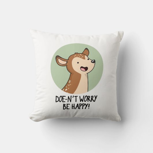 Doe-nt心配するハッピーディアプおもしろいン クッション (正面)