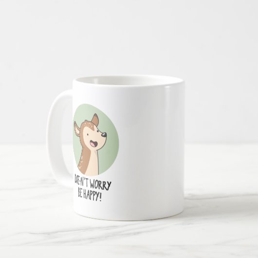 Doe-nt心配するハッピーディアプおもしろいン コーヒーマグカップ (正面左)