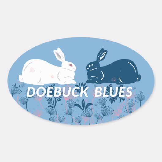Doebuck Blues新しいステッカー 楕円形シール (正面)