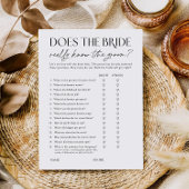 Does Bride Know the Groom? Shower Activity Card 招待状