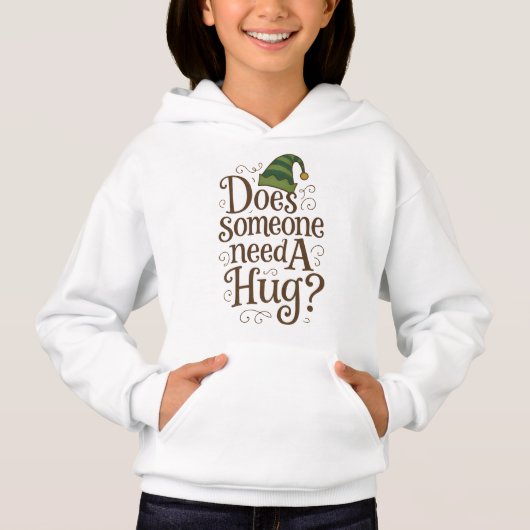“Does Someone Need a Hug” Girl’s Pullover Hoodie (正面)