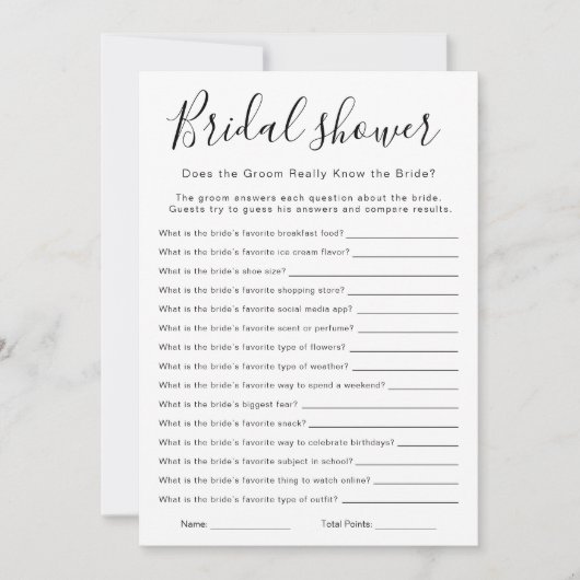 Does the Groom Really Know the Bride Game, 招待状 (正面)