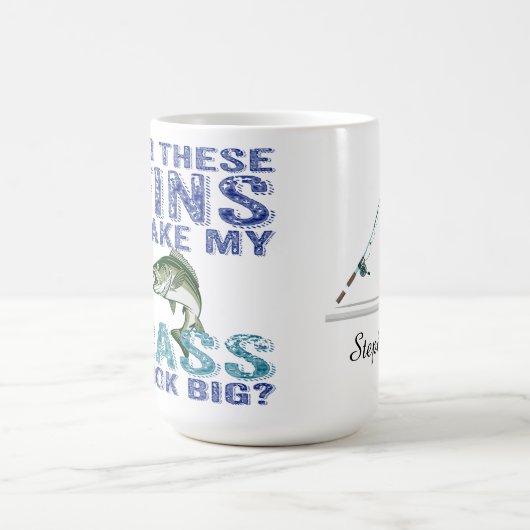 Does This Fin Make My Bass Look Big コーヒーマグカップ (中央)