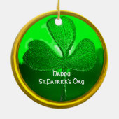 DOGポートレート/アイルランド・グレイハウンド金ゴールド写真テンプレート セラミックオーナメント (裏面)