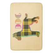 DOGロゴイエロープレイド バスマット (正面縦)