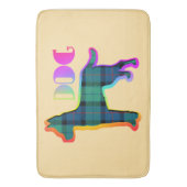 DOGロゴグリーンプレイド バスマット (正面縦)