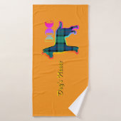 DOGロゴレインボーオレンジプレイドドギー バスタオル (バスタオル)