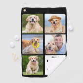 DOG最高のパパバイパーパーソナライズされた- 5 Photo Collage ゴルフタオル (インサイチュ)