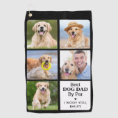 DOG最高のパパバイパーパーソナライズされた- 5 Photo Collage ゴルフタオル (正面)