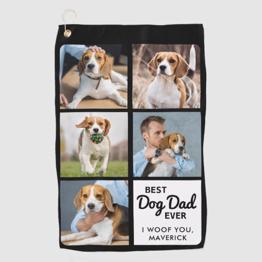 DOG最高のパパEver – ゴルファーパーソナライズされた- 5写真 ゴルフタオル (正面)