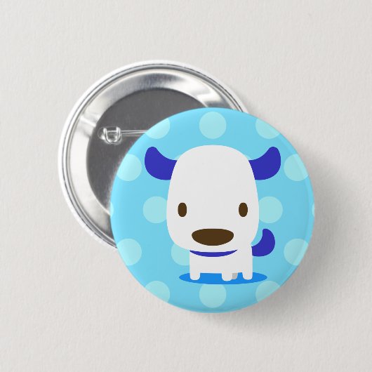 dog01 with polka‐dot pattern : pins 缶バッジ (正面&裏面)
