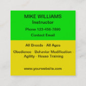 Dog カッコいい Training名刺 スクエア名刺 (裏面)