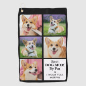 DOG 最高の MOM By Parパーソナライズされた - 5 Photo Collage ゴルフタオル (正面)