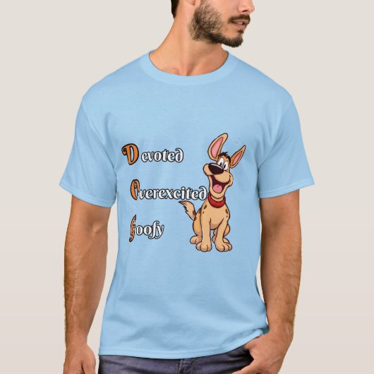 DOG ：献身的な過伸展おっちょこちょいの。 Tシャツ (正面)