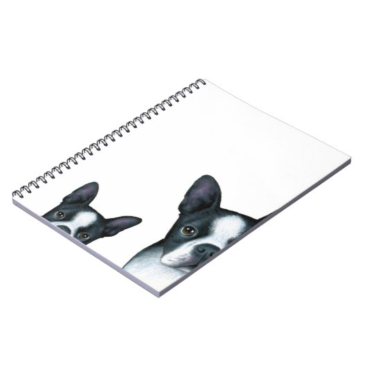 dog 128 Boston Terrier ノートブック (左側)