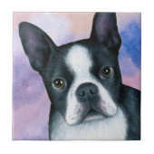 dog 128 color Boston Terrier タイル (正面)