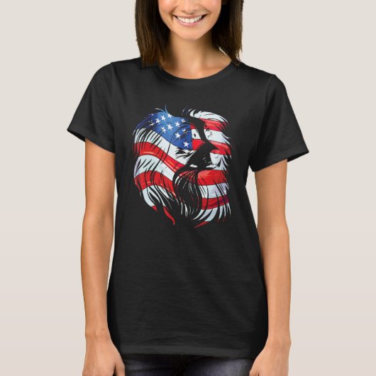 dog 4th Of July American Flag Patriotic dog usa 1 Tシャツ (正面)