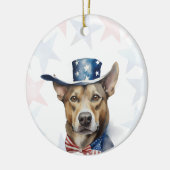 Dog, 4th of july Personalized セラミックオーナメント (左)