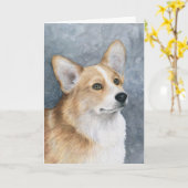 Dog 89 Corgi Greeting Card カード (黄色い花)