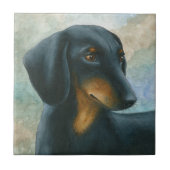 Dog 90 Dachshund Teckel タイル (正面)