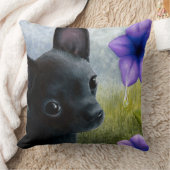 Dog 94 black Chihuahua クッション (ブランケット)