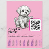 Dog adopt Flyer Template Tear Off  チラシ (正面)