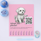 Dog adopt Flyer Template Tear Off  チラシ (シングル)