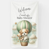 Dog Adventure Balloon Baby Shower Vertical Welcome 横断幕 (縦)
