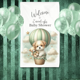 Dog Adventure Balloon Baby Shower Vertical Welcome 横断幕