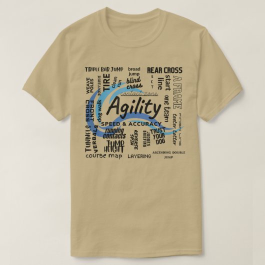 Dog Agility Word Cloud Gear Tシャツ (デザイン正面)