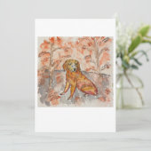Dog Among Fall Leaves Greeting Card 招待状 (スタンド正面)