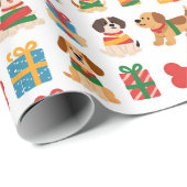 Dog And Bone Colourful Gift Christmas ラッピングペーパー (ロールコーナー)