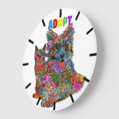 Dog and Cat Adoption and Pet Rescue ラージ壁時計 (傾斜)