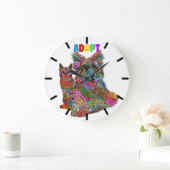 Dog and Cat Adoption and Pet Rescue ラージ壁時計 (ホーム)