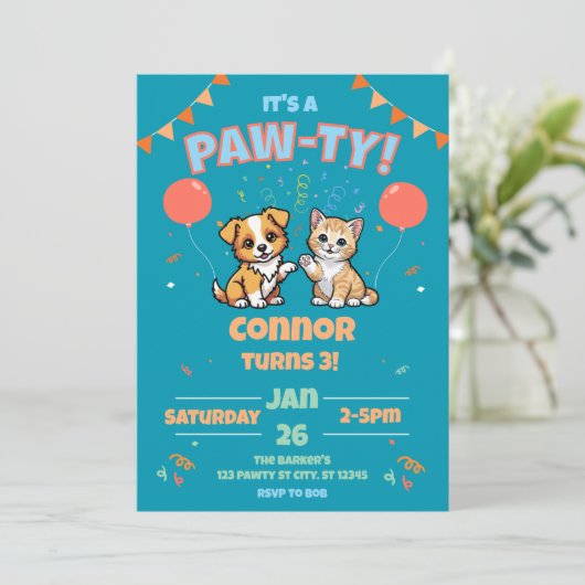 Dog and Cat Birthday Paw-ty  招待状 (スタンド正面)