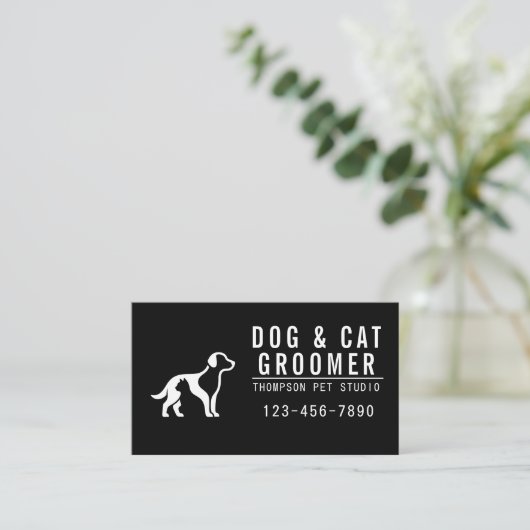 Dog And Cat Groomer Modern Bold Professional 名刺 (スタンド正面)