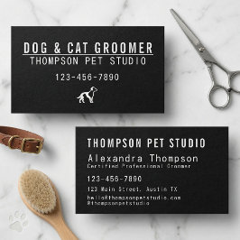 Dog And Cat Groomer Modern Bold Professional 名刺
