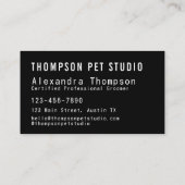 Dog And Cat Groomer Modern Bold Professional 名刺 (裏面)