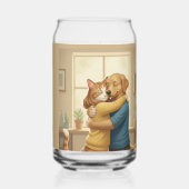 Dog and Cat Hug Printed Can Glass ガラス缶 (裏面)