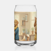 Dog and Cat Hug Printed Can Glass ガラス缶 (右)