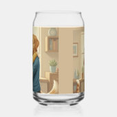 Dog and Cat Hug Printed Can Glass ガラス缶 (左)