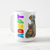 Dog and Cat Pet Adoption Awareness Mug コーヒーマグカップ (正面左)