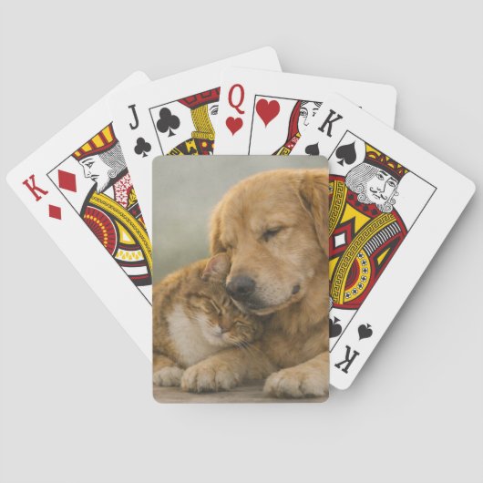 "Dog and Cat Resting Together Classic Playing Card トランプ (裏面)